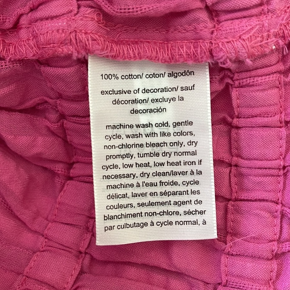 Tommy Hilfiger Pink Tonal puff sleeved top size M - Picture 7 of 7